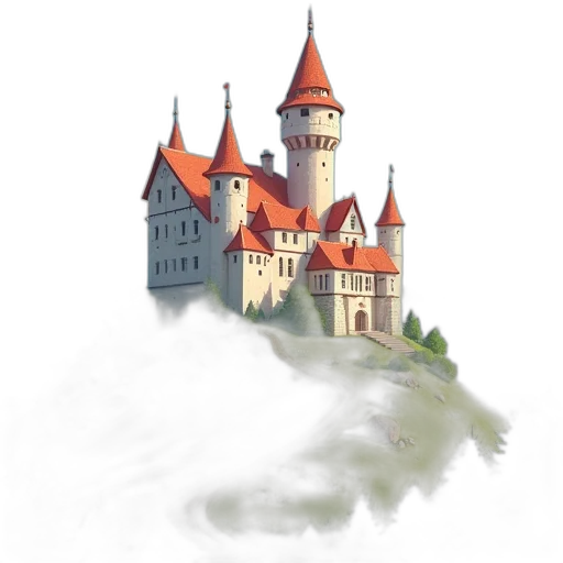 crown, building, staff, dragon, concept art, fantasy art, watercolor, pixel art transparent PNG cut-out