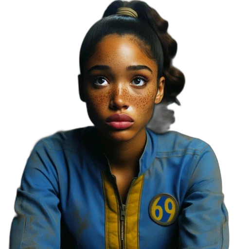 face, jacket, comic book art, photorealistic, concept art, fantasy art, outer space, blue transparent PNG cut-out