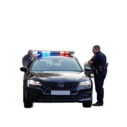 car, staff, weapon, mask, concept art, 3d render, police, parked transparent PNG cut-out