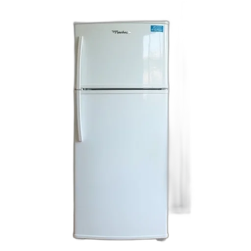 robot, white, refrigerator, blue, sticker, door, standing, upright transparent PNG cut-out