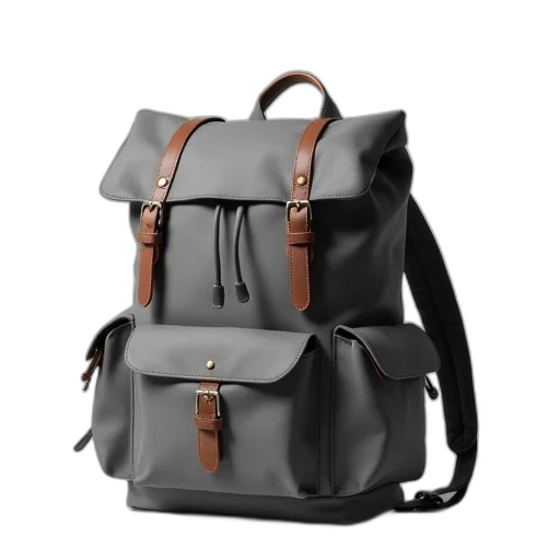 3d render, dark, grey, backpack transparent PNG cut-out