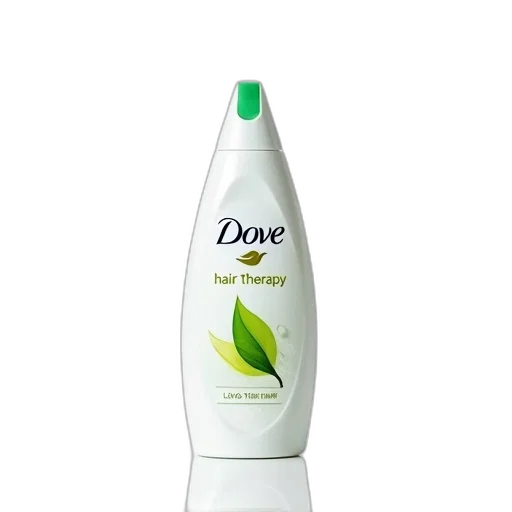 bottle, hair, white, dove, therapy, shampoo, green, leaf transparent PNG cut-out