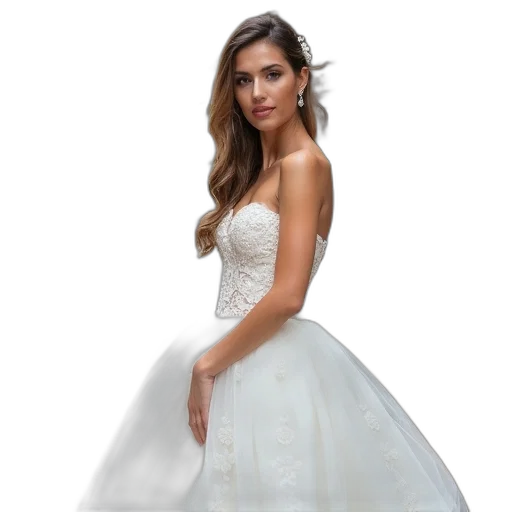 dress, jewelry, crown, photorealistic transparent PNG cut-out