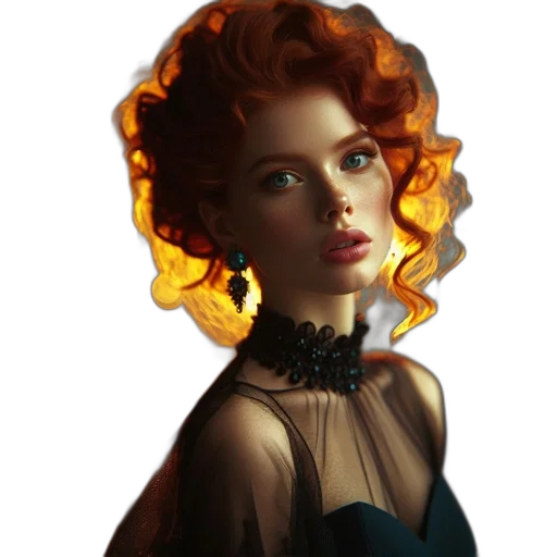 dress, crown, face, jewelry, fantasy art, photorealistic, concept art, oil painting transparent PNG cut-out