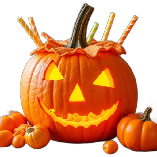 photorealistic, 3d render, pumpkin, craft transparent PNG cut-out