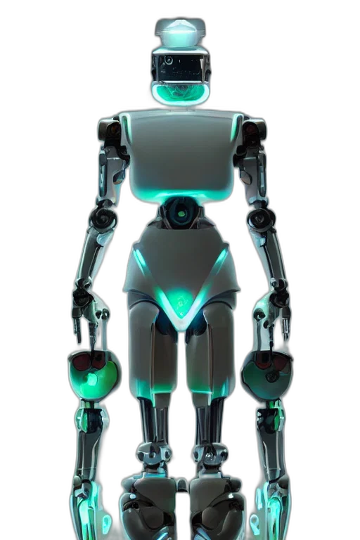 robot, concept art, 3d render, cyberpunk transparent PNG cut-out