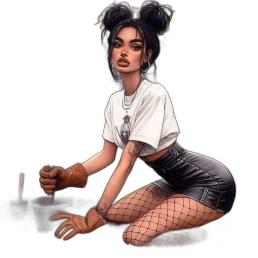 staff, weapon, comic book art, concept art, cartoon, fantasy art, young, woman transparent PNG cut-out