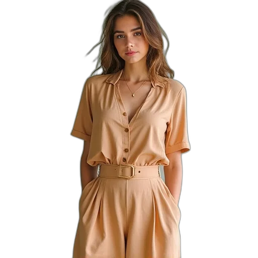 dress, jacket, earth tones, golden transparent PNG cut-out