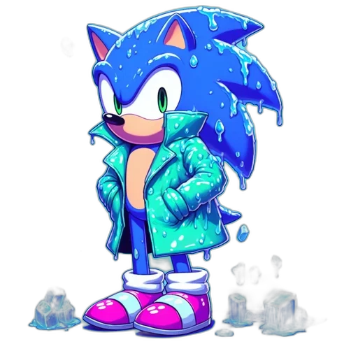jacket, creature, animal, pixel art, concept art, vaporwave, 3d render, snow transparent PNG cut-out