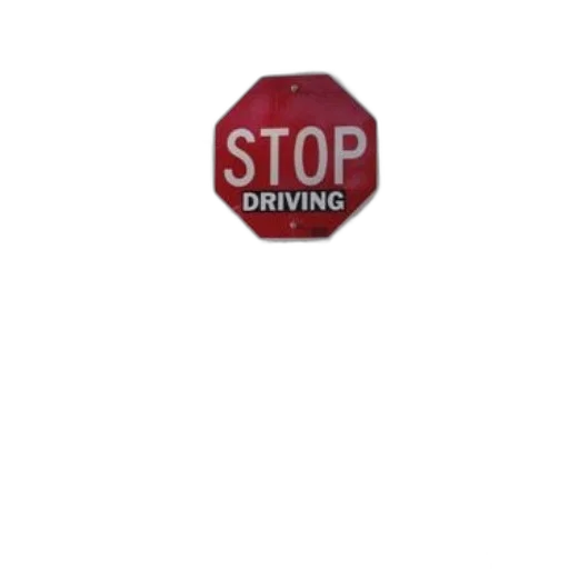 car, stop, sign, word, driving, added, below, placed transparent PNG cut-out