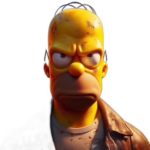 mask, face, creature, 3d render, concept art, photorealistic, comic book art, homer transparent PNG cut-out