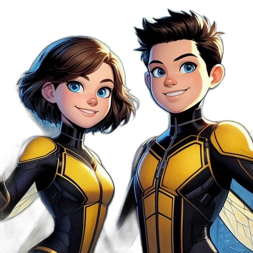 comic book art, cartoon, concept art, 3d render, underwater, golden, two, animated transparent PNG cut-out