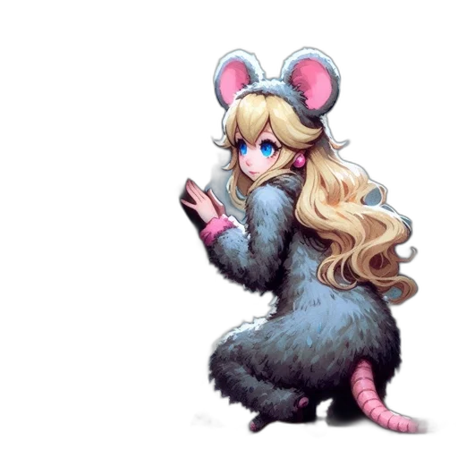 staff, animal, pixel art, concept art, cartoon, anime, young, female transparent PNG cut-out