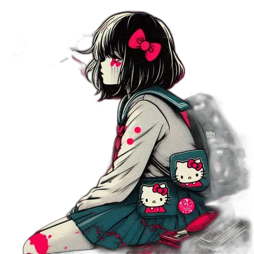 jacket, mask, dress, face, anime, concept art, cartoon, watercolor transparent PNG cut-out
