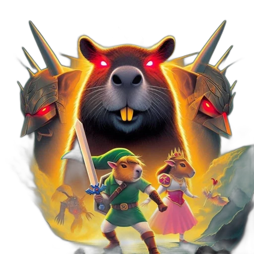 mask, concept art, fantasy art, pixel art, heroic, anthropomorphic, hamster, wields transparent PNG cut-out
