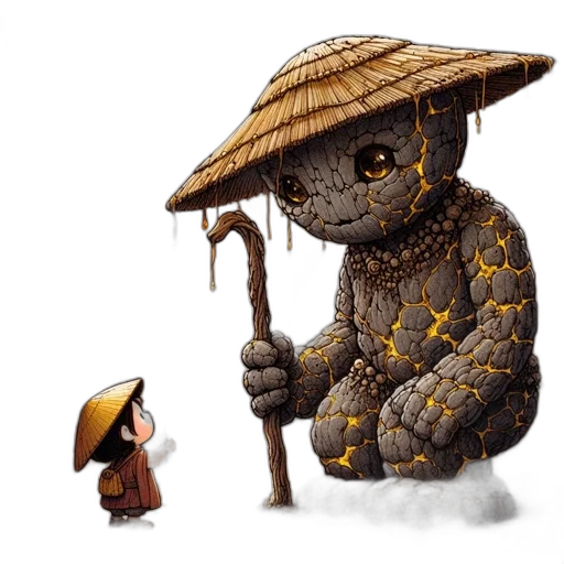 dragon, umbrella, mask, creature, fantasy art, concept art, pixel art, comic book art transparent PNG cut-out