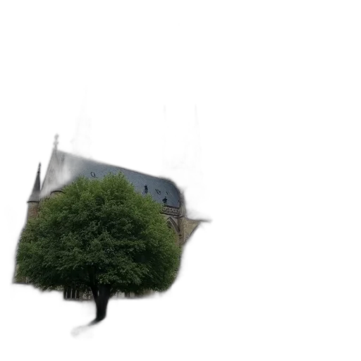 tree, umbrella, hat, building, 3d render, photorealistic, concept art, pixel art transparent PNG cut-out