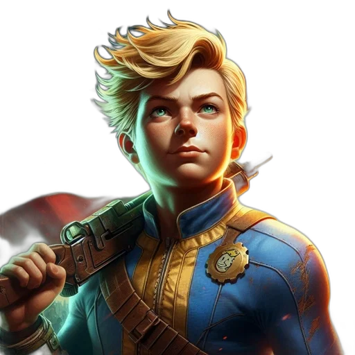 face, comic book art, concept art, fantasy art, photorealistic, blue, young, male transparent PNG cut-out
