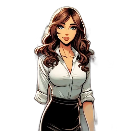 staff, dress, cartoon, comic book art, concept art, pixel art, earth tones, dark transparent PNG cut-out
