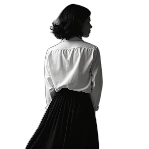 dress, jacket, staff, jewelry, photorealistic, concept art, monochrome, dark transparent PNG cut-out