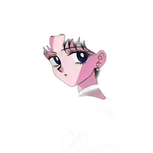 face, jewelry, staff, creature, anime, cartoon, vaporwave, pixel art transparent PNG cut-out