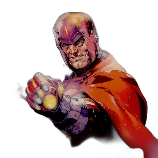 comic book art, concept art, 3d render, photorealistic, poster, featuring, magneto, marvel transparent PNG cut-out