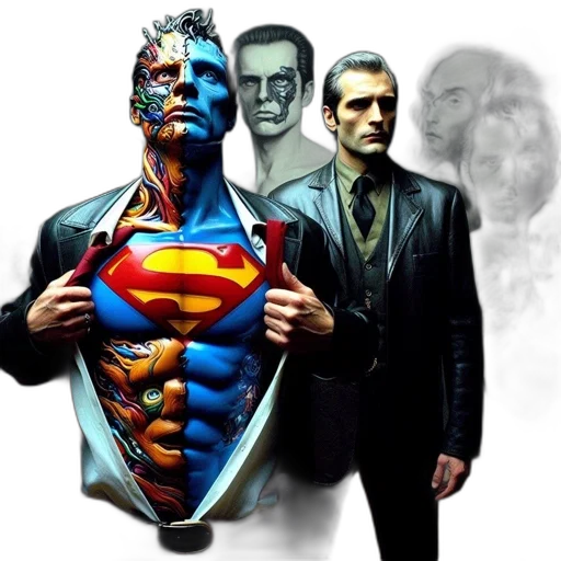 comic book art, concept art, art, gallery, setting, man, reveals, vibrant transparent PNG cut-out