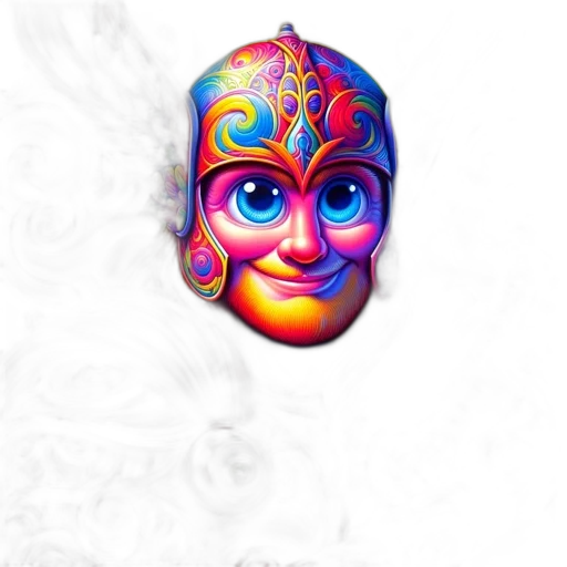 mask, face, crown, robot, 3d render, concept art, fantasy art, photorealistic transparent PNG cut-out
