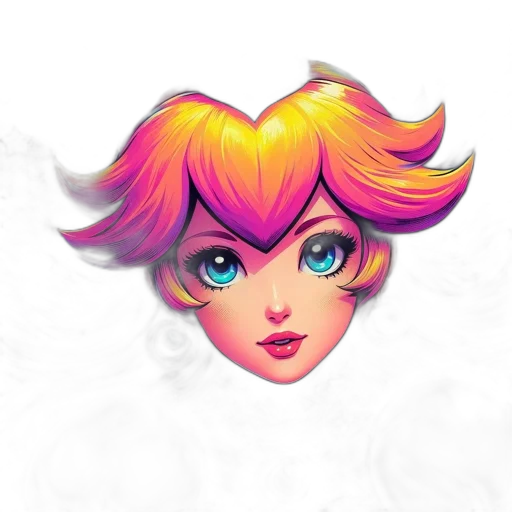 face, mask, hair, crown, pixel art, concept art, fantasy art, anime transparent PNG cut-out