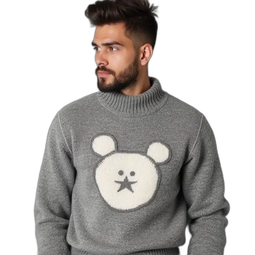 jacket, man, wearing, teddy transparent PNG cut-out
