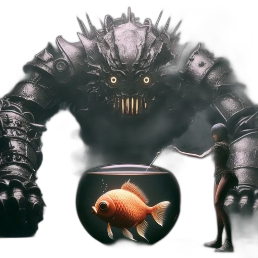 creature, animal, robot, mask, concept art, 3d render, fantasy art, underwater transparent PNG cut-out