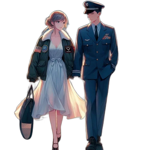 dress, jacket, umbrella, staff, concept art, anime, watercolor, comic book art transparent PNG cut-out