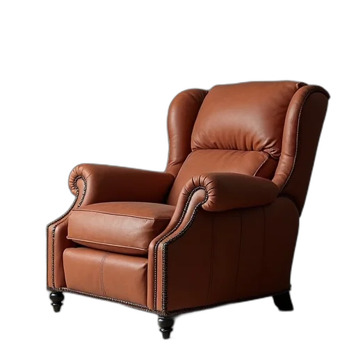furniture, jacket, 3d render, ares, recliner, rolled, arms, back transparent PNG cut-out