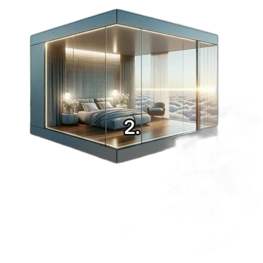 furniture, 3d render, photorealistic, concept art, earth tones, blue, golden, monochrome transparent PNG cut-out