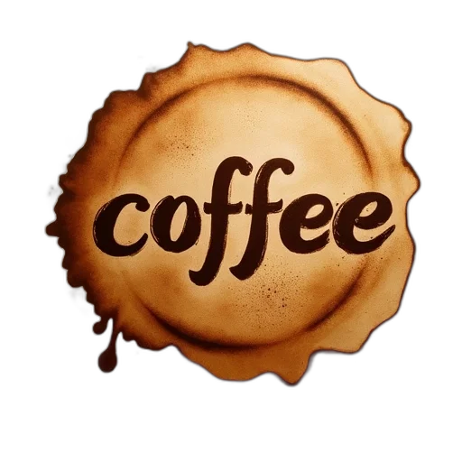 food, staff, photorealistic, coffee, stain, words, one transparent PNG cut-out