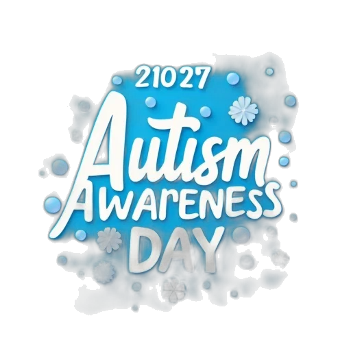 banner, text, autism, awareness, day, blue, background transparent PNG cut-out
