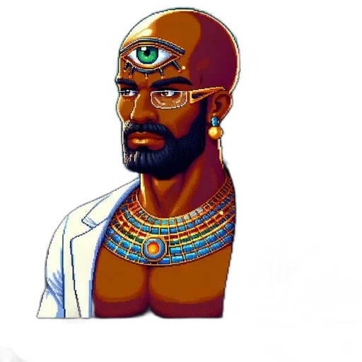 jewelry, mask, face, staff, concept art, pixel art, fantasy art, cartoon transparent PNG cut-out