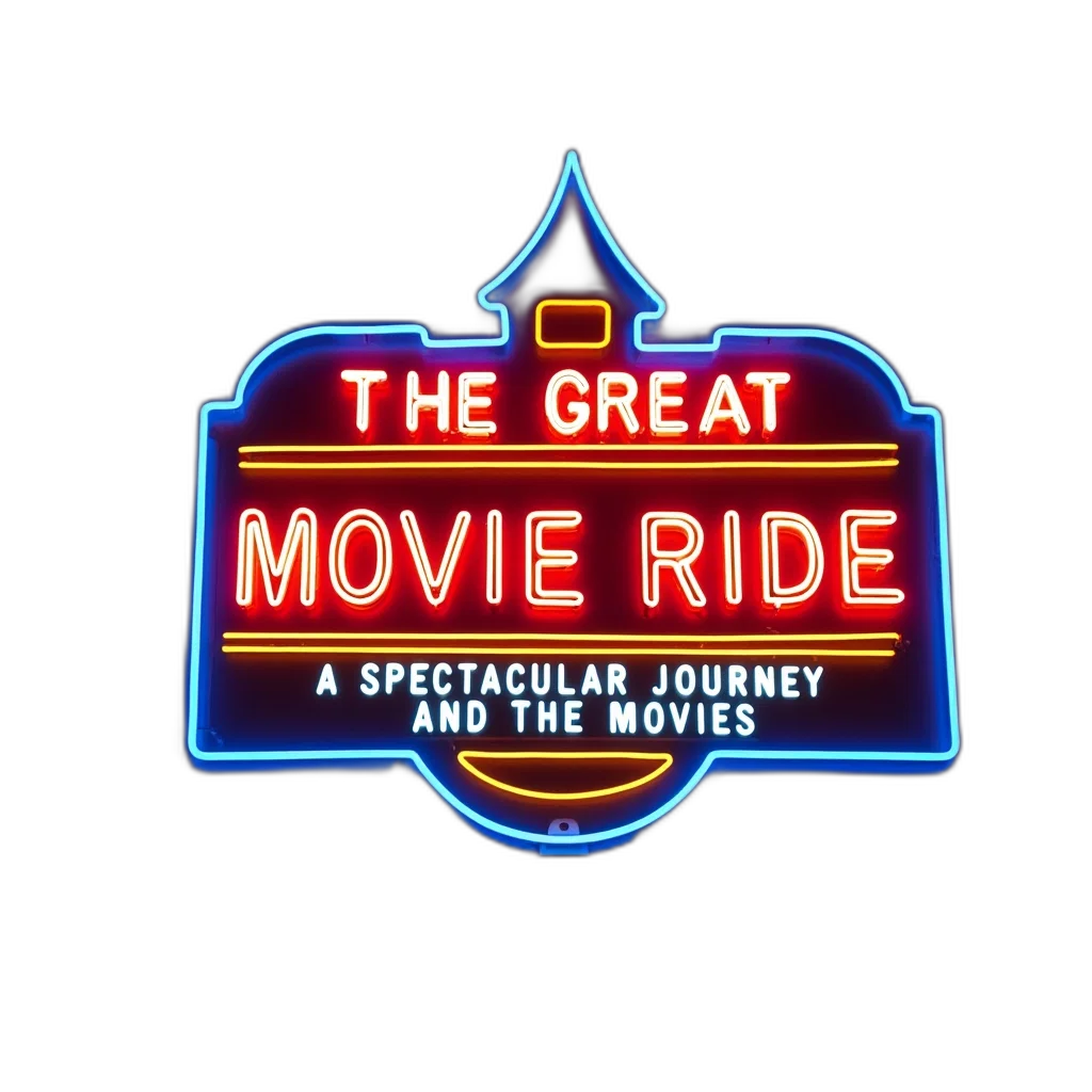 concept art, neon, sign, text, great, movie, ride, red transparent PNG cut-out