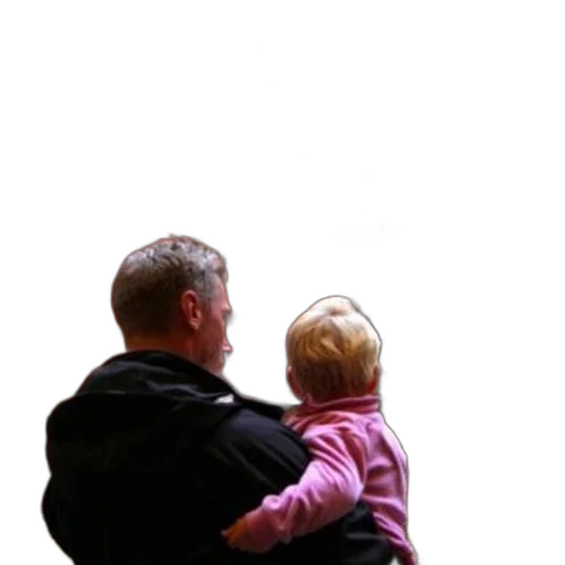 jacket, photorealistic, 3d render, outer space, forest, man, holds, child transparent PNG cut-out