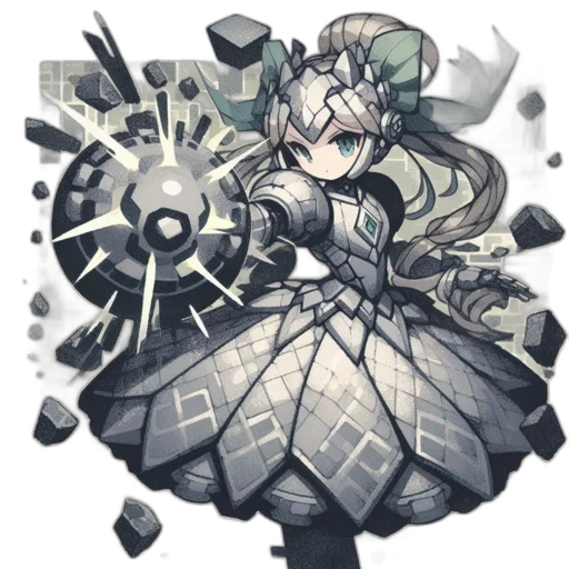 weapon, staff, sword, dress, concept art, pixel art, fantasy art, anime transparent PNG cut-out