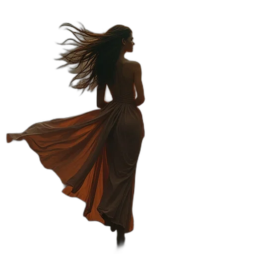 dress, hair, photorealistic, concept art transparent PNG cut-out
