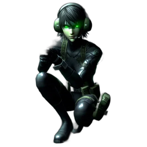 robot, mask, staff, concept art, 3d render, comic book art, cyberpunk, green transparent PNG cut-out