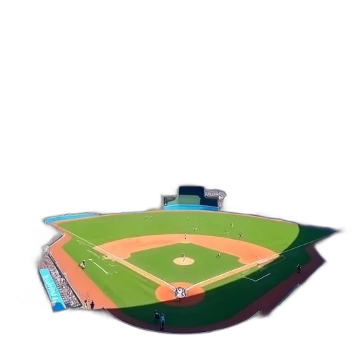 3d render, concept art, large, baseball, stadium, filled, spectators, stands transparent PNG cut-out