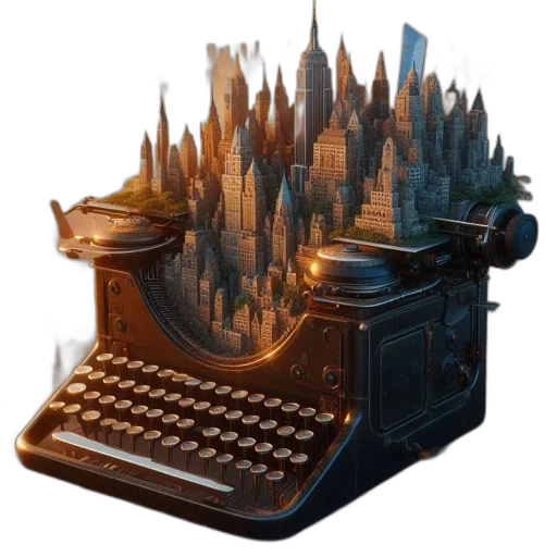 crown, furniture, concept art, 3d render, fantasy art, pixel art, vintage, typewriter transparent PNG cut-out