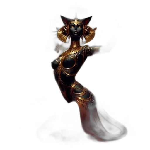 staff, dress, creature, mask, fantasy art, concept art, pixel art, comic book art transparent PNG cut-out