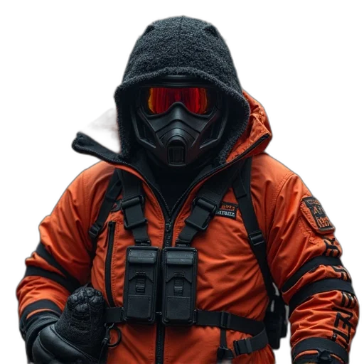jacket, staff, mask, face transparent PNG cut-out