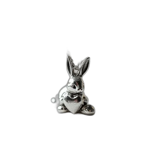 jewelry, silver, bunny, necklace, features, tiny, heart, rabbit transparent PNG cut-out