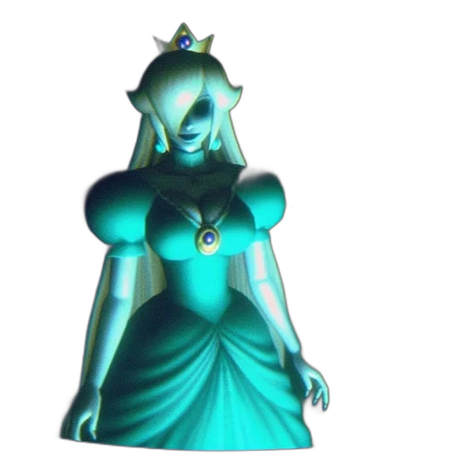 crown, dress, jewelry, staff, 3d render, concept art, pixel art, vaporwave transparent PNG cut-out