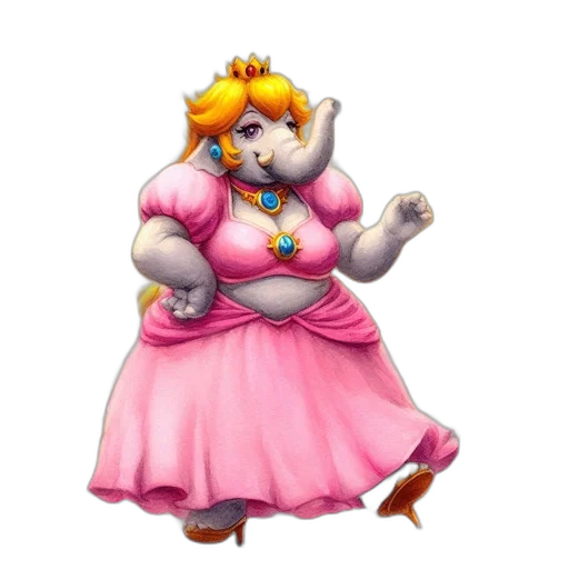 dress, staff, crown, animal, concept art, 3d render, pixel art, watercolor transparent PNG cut-out