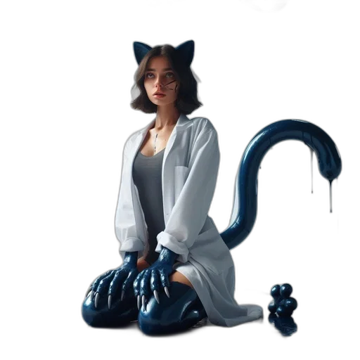 staff, creature, animal, jacket, concept art, photorealistic, fantasy art, pixel art transparent PNG cut-out